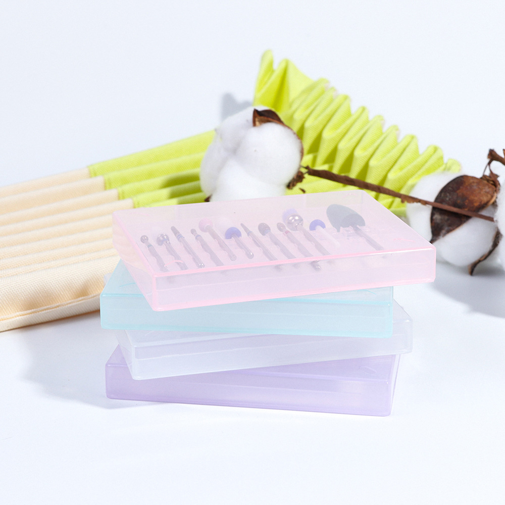 [Hàng mới về] Hộp đựng mũi khoan làm móng tiện lợi