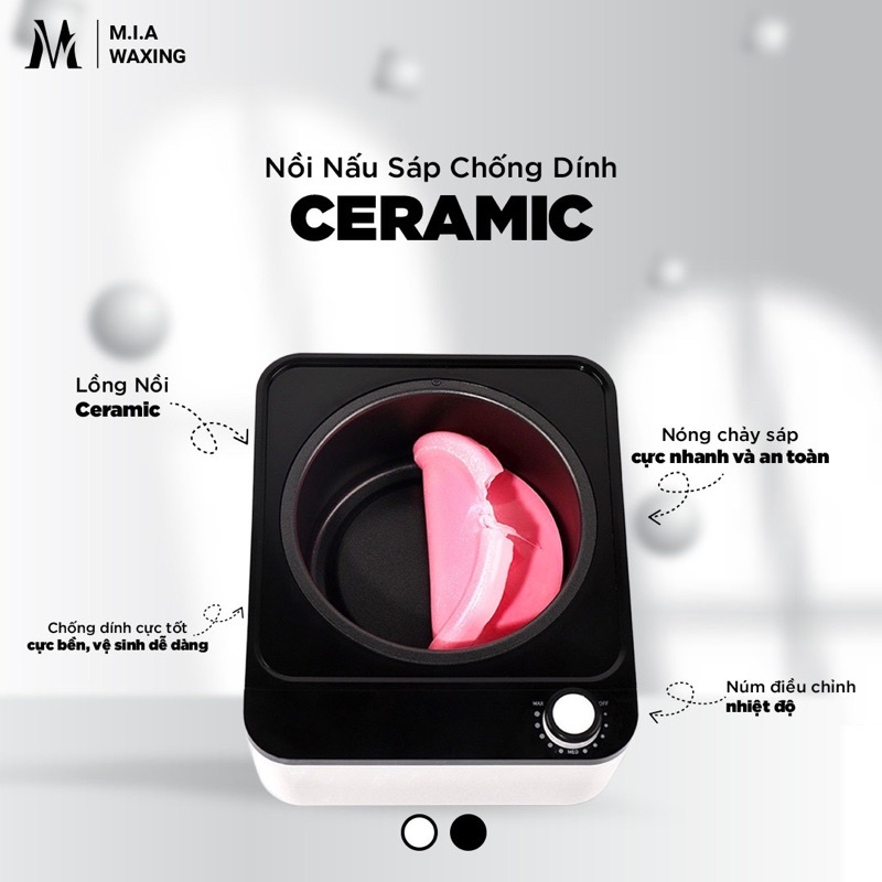 Nồi Nấu Sáp Wax Lông Cao Cấp CERAMIC Chống Dính, Nồi Đun Sáp Wax