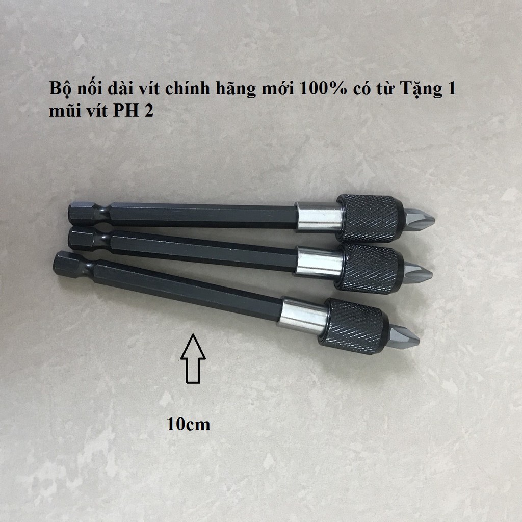 Đầu nối dài mũi vít có khóa cho máy khoan chuôi lục giác dài 10mm Tặng 1 mũi vít