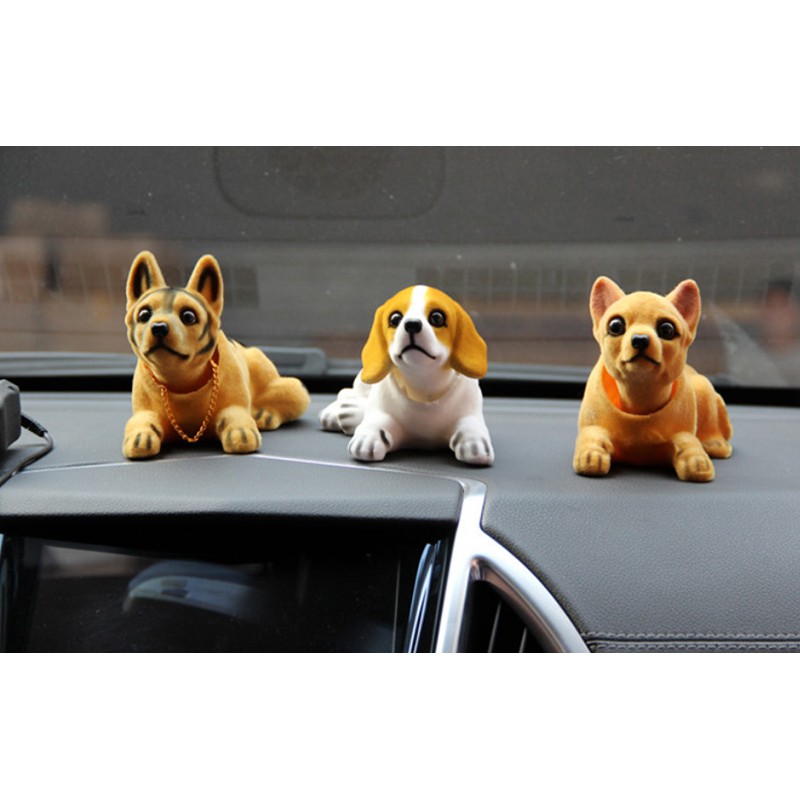 Chó lắc lư đầu trang trí Taplo Mầu Vàng Đen