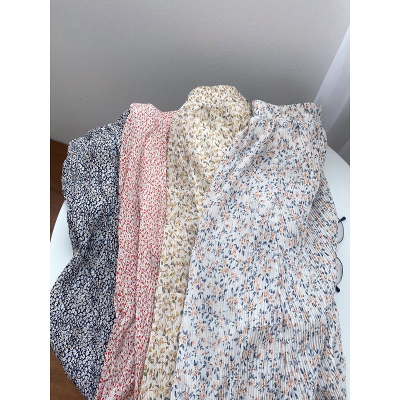 [ Mã FAGREEN55 giảm 10% tối đa 30K đơn 99K] [Ảnh thật/Sẵn]Chân váy hoa nhí midi nhăn Quảng Châu/Chân váy vintage | BigBuy360 - bigbuy360.vn