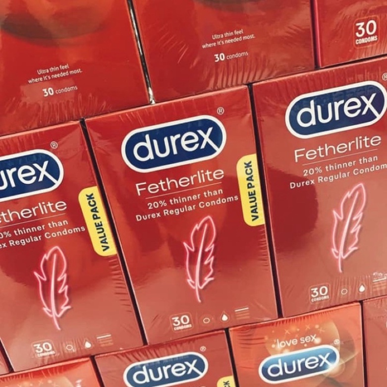 Bao cao su Durex đỏ hộp 30 chiếc nội địa úc