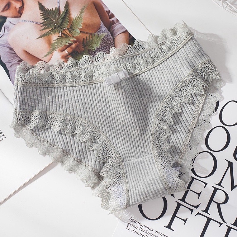 Quần Lót Cotton Cạp Ren Nâng Mông Xuất Nhật