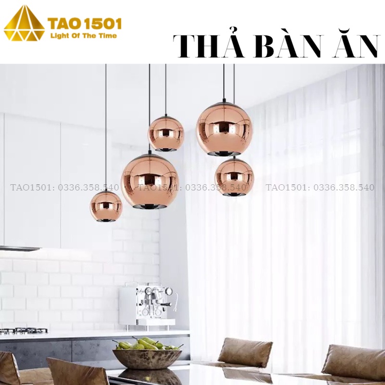 Đèn thả bàn ăn chất liệu thủy tinh cao cấp (Tặng kèm bóng led trang trí)