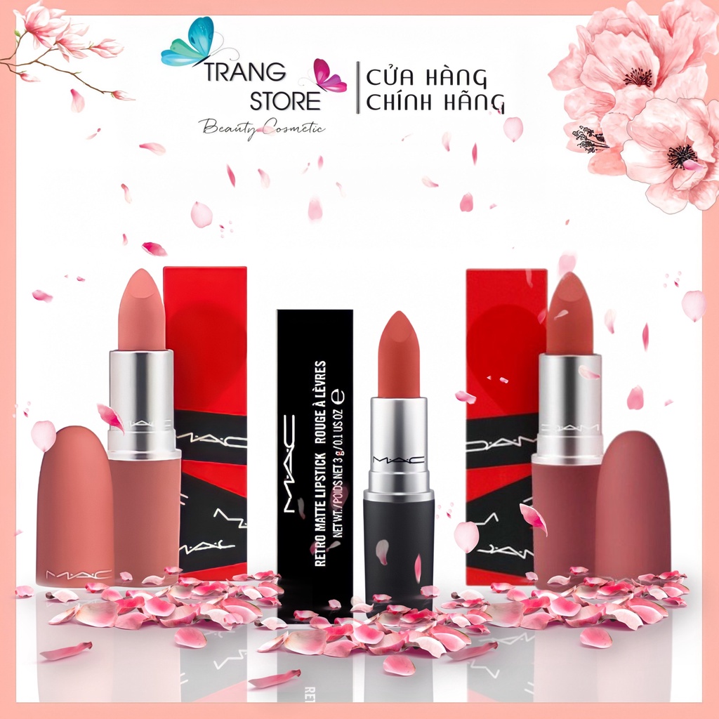 Son Mac chính hãng 602 Matte đỏ gạch, Mac 706 Relentlesly Red Rettro Matte Full Size