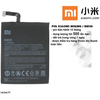 [Dùng Thử 7 Ngày] Pin Xiaomi Mi6/ M6/ BM39 Bh 12 tháng