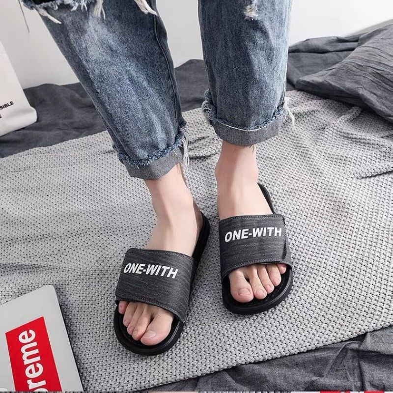 Oeggeo shop Denim men slippers boys shoe waterproof non-slip