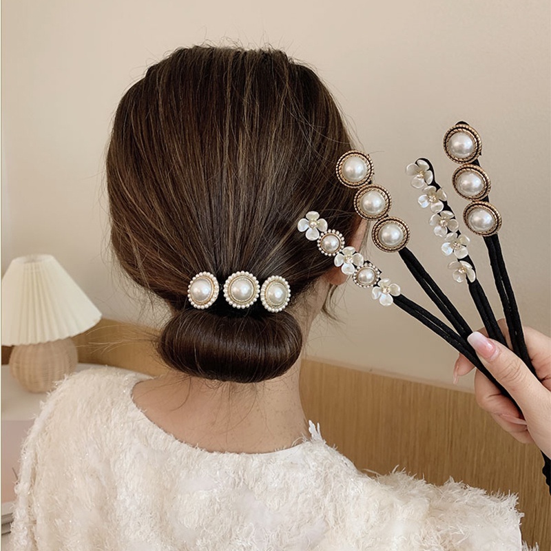 Dụng cụ búi tóc đính hạt ngọc trai nhân tạo xinh xắn thời trang dành cho nữ