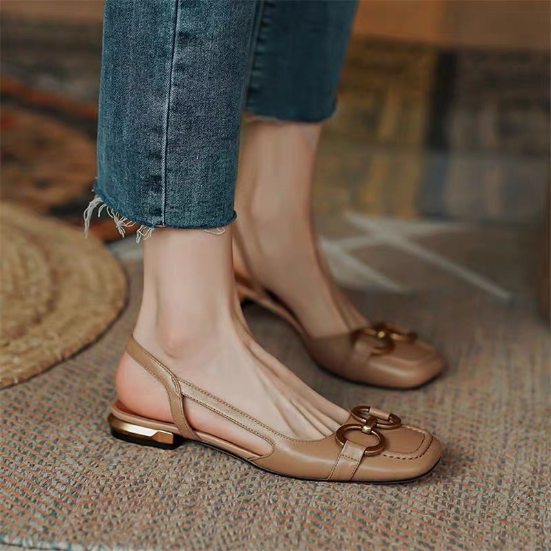 (HÀNG CÓ SẴN) Sandal 2cm da mềm khoá tròn bẹt BIG SIZE 34-43