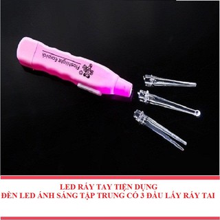 LED LẤY RÁY TAI TIỆN DỤNG - Dụng Cụ Lấy Ráy Tai Có Đèn 3 ĐẦU LẤY