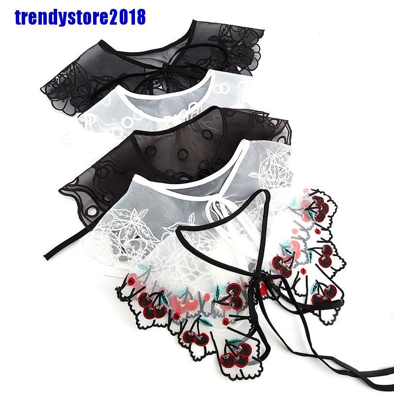 [tre] Cổ Áo Búp Bê Phối Ren Giả Đám Mây Có Thể Tháo Rời Cho Nữ