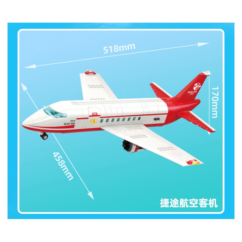 Mẫu Lắp Ráp mô hình Máy Bay Xe GUDI 10503 Jetway Airliner City Airplane