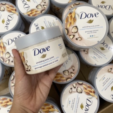 Tẩy da chết body DOVE Mỹ Macca Lựu đỏ giúp da mịn màng chiết xuất từ thiên nhiên - Dr MaiLe