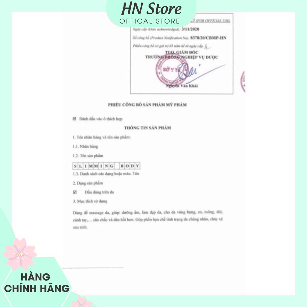 Tinh Dầu Ủ Nóng Tan Mỡ Bụng Slimming Body SBII-Tan Mỡ Bụng Nhanh Chóng🌼