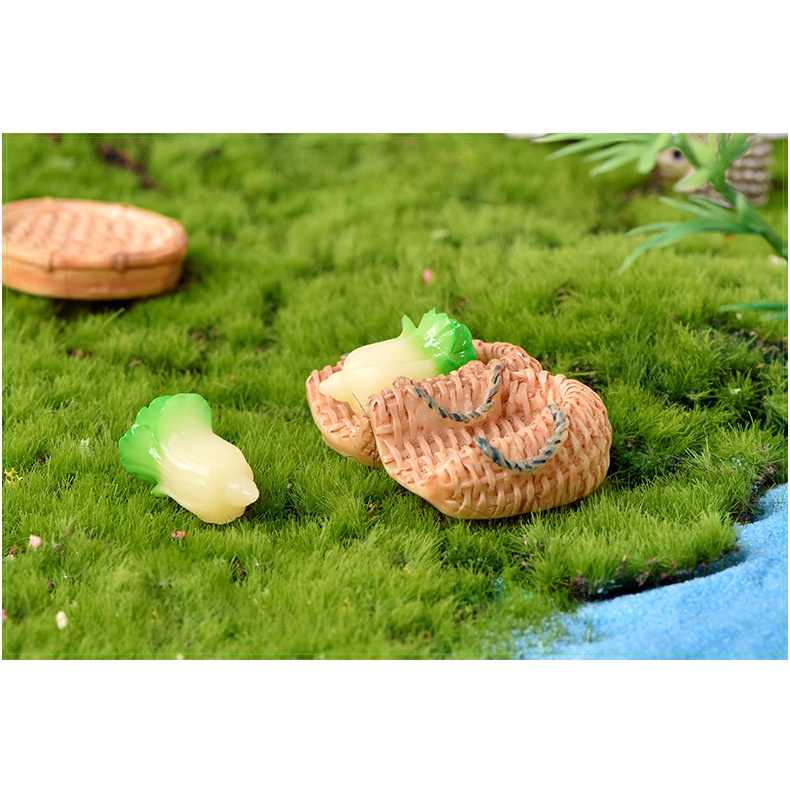 Mô hình giỏ tre bằng nhựa, mẹt nan đựng đồ trang trí tiểu cảnh, sen đá, sân vườn, terrarium.