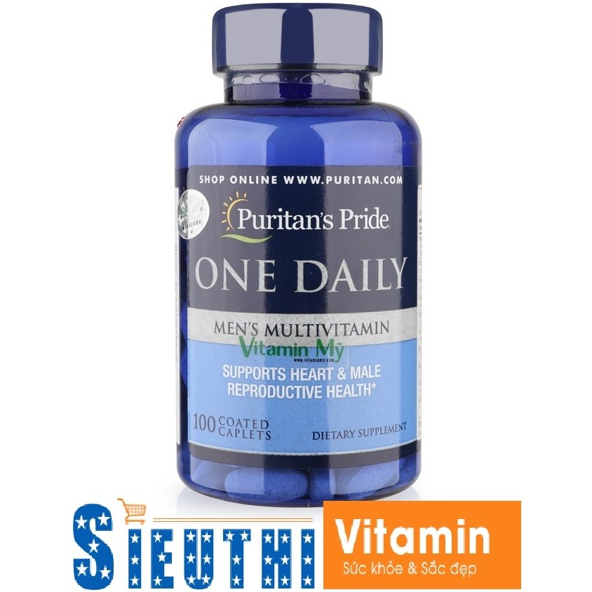 [CHÍNH HÃNG] Viên uống bổ sung Vitamin & khoáng chất cho nam giới One Daily Men Multivitamin (100 viên) Puritan's Pride