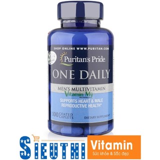[CHÍNH HÃNG] Viên uống bổ sung Vitamin & khoáng chất cho nam giới One Daily Men Multivitamin (100 viên) Puritan's Pride