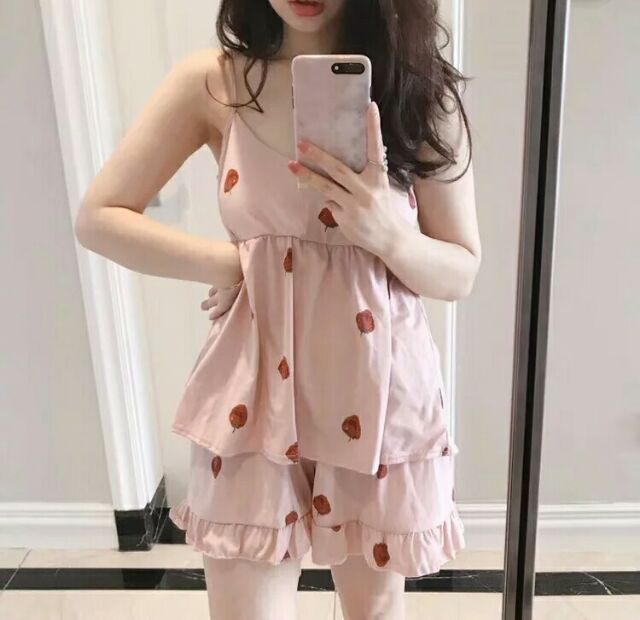 [Mã WAPUSH hoàn 12% xu đơn 99k] bộ ngủ nhà quả dâu túi zip cam kết màu như hình có ảnh thật | BigBuy360 - bigbuy360.vn