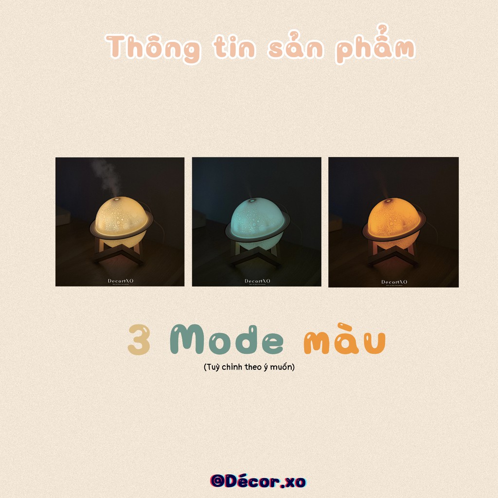 Đèn phun sương tạo ẩm khuếch tán tinh dầu Saturn - Tạo mùi thơm