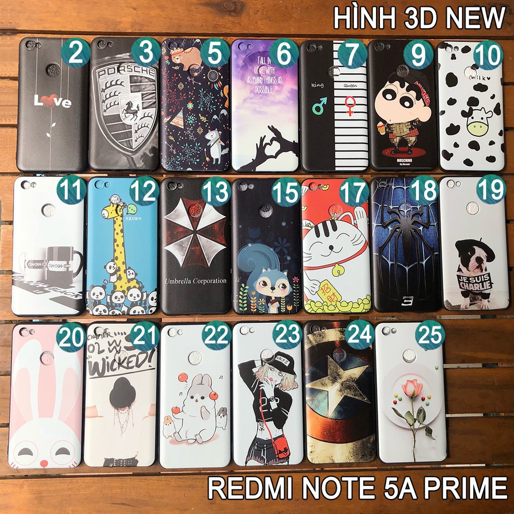 Ốp lưng Xiaomi Redmi Note 5A ( không có vân tay ) dẻo đen in hình