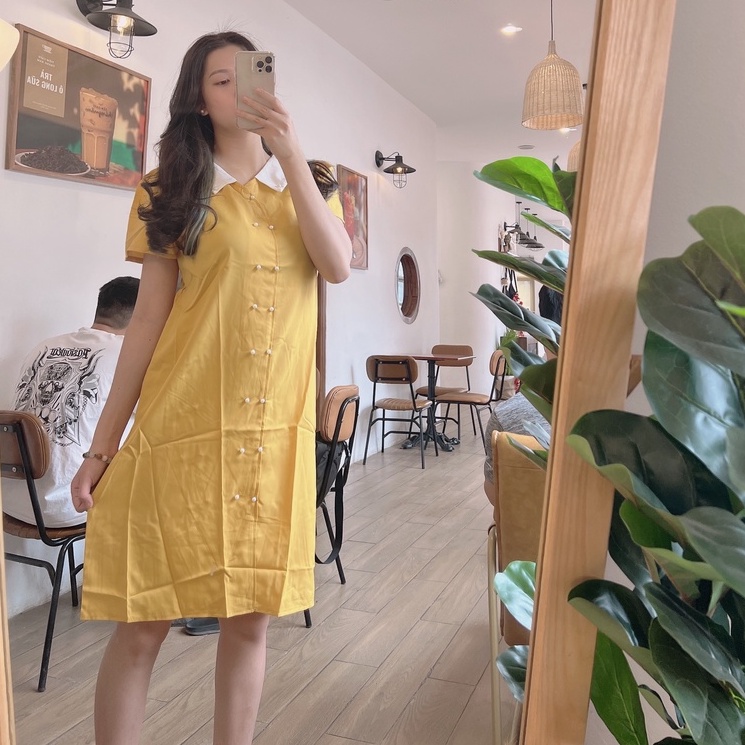 Đầm bầu ngắn tay M258 chất cát hàn thời trang thiết kế freesize từ 45 đến 70kg