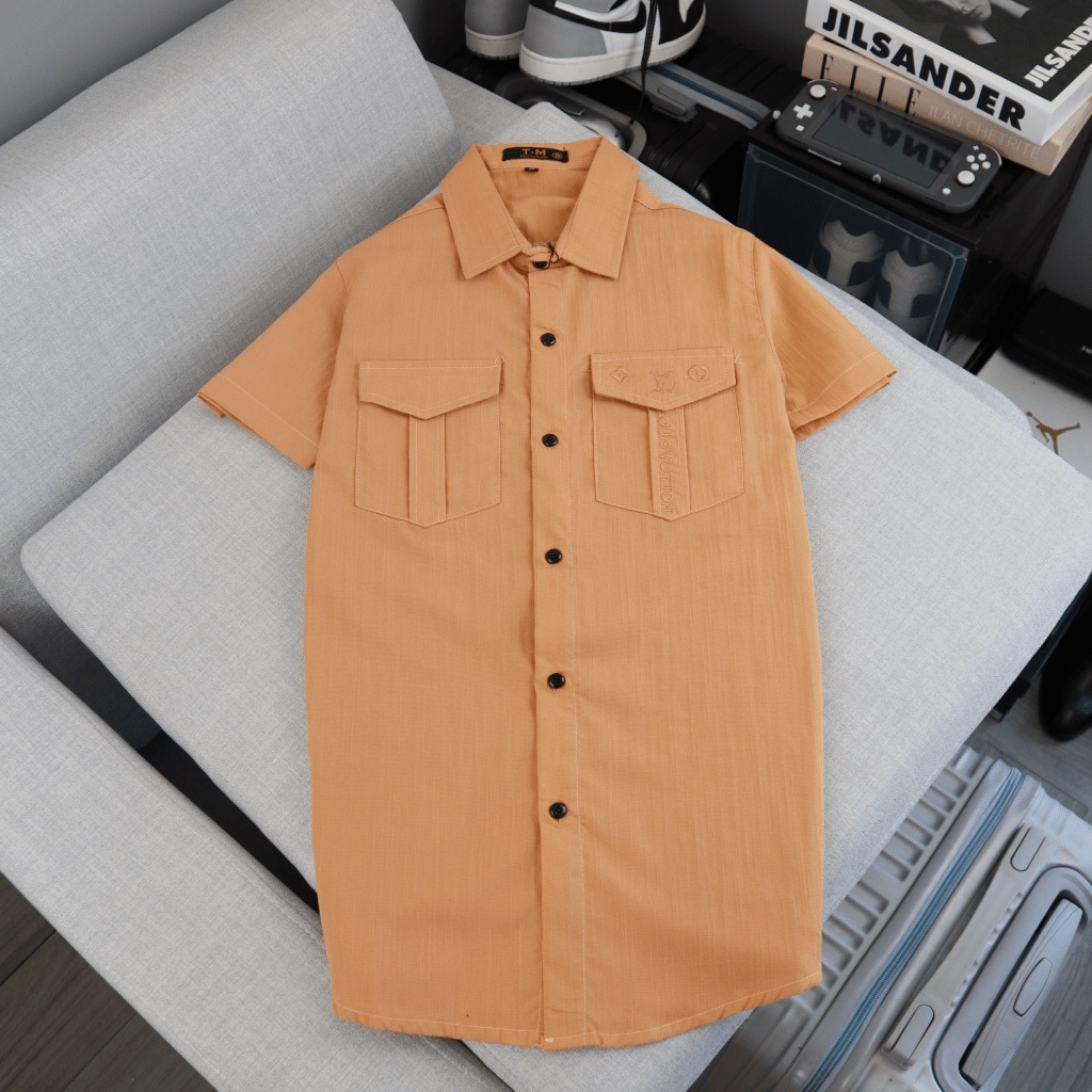 (FREE SHIP) ÁO SƠ MI NAM CHẤT LIỆU ĐŨI LENIN  CAO CẤP  PHỐI TÚI THÊU HỌA TIẾT ĐẸP CÓ 5 MÀU TƯƠI SÁNG