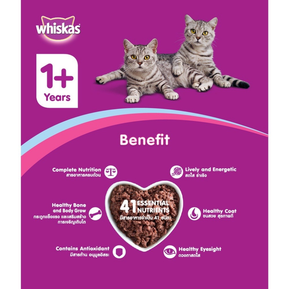 Pate WHISKAS® cho mèo lớn vị Cá Ngừ hộp 400g