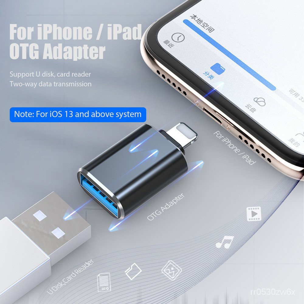 Bộ Chuyển Đổi USB 3.0 OTG Bộ Chuyển Đổi OTG USB Sang Lightning Mini Cho i.Phone Máy Ảnh Bàn Phím Đĩa U Đầu Nối