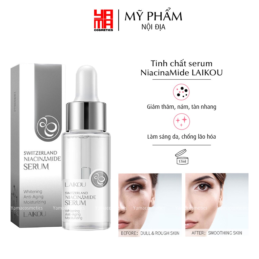 Serum Dưỡng Da Mặt LAIKOU Chứa Tinh Chất Hoa Anh Đào Vitamin C-Vàng 24K-Axit Hyaluronic-Cây Trà Dưỡng Ẩm
