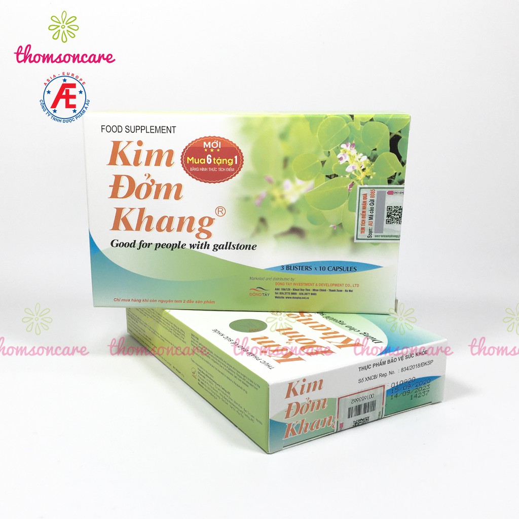 Kim đởm khang - Mua 6 tặng 1 bằng tem tích điểm - hỗ trợ giảm sỏi gan, mật, tán sỏi từ Kim tiền thảo, diệp hạ châu