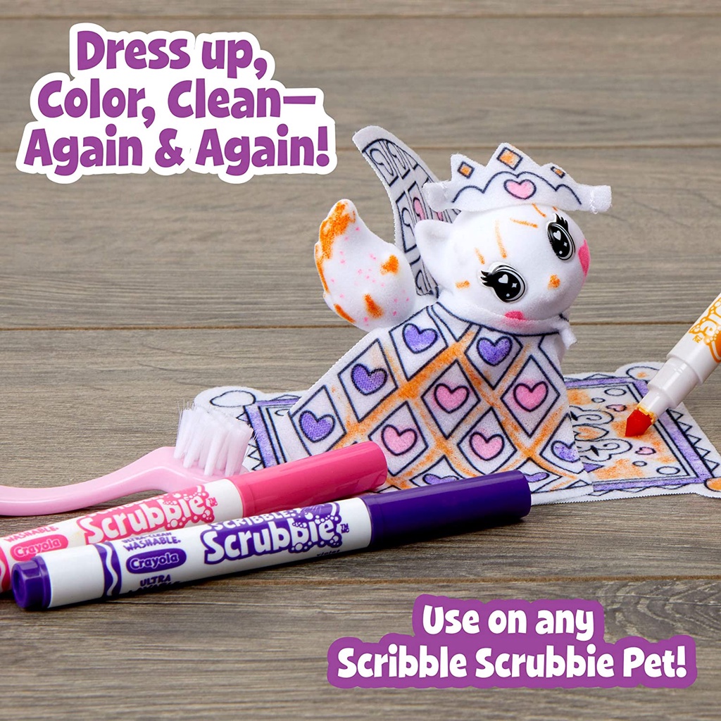 Đồ Chơi Trang Trí Thú Cưng bộ trang phục Công chúa Crayola Scribble Scrubbie Princess Playset