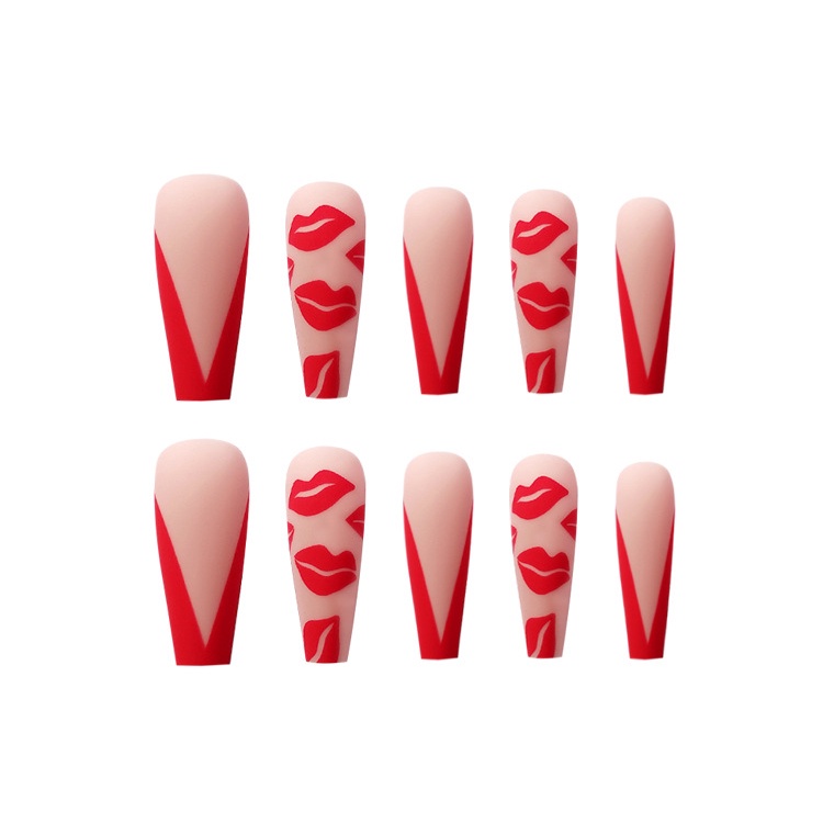 3523 YUKEHUI bộ móng tay giả set móng giả trong suốt móng tay giả đính nơ móng tay giả dài vuông móng tay giả dài đính đá   móng tay giả vuông