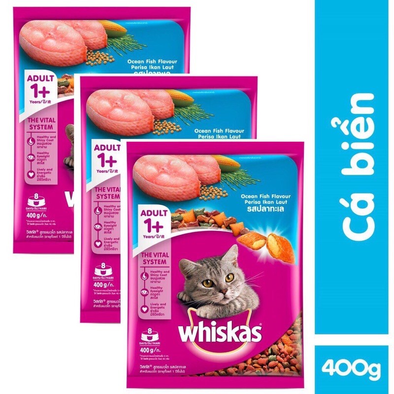 Thức ăn hạt whiskas cho mèo loại 400g