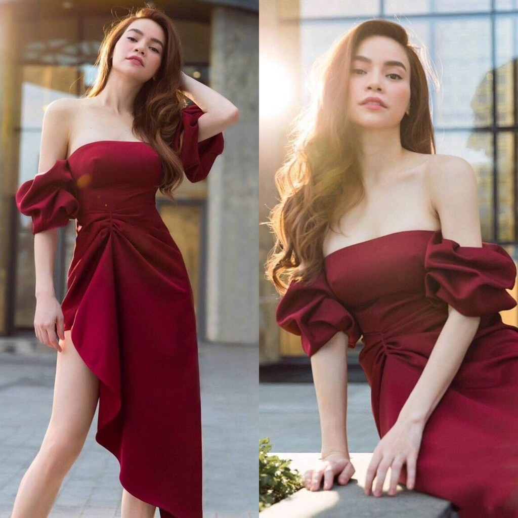 Đầm cúp ngực tay phồng thiết kế cao cấp