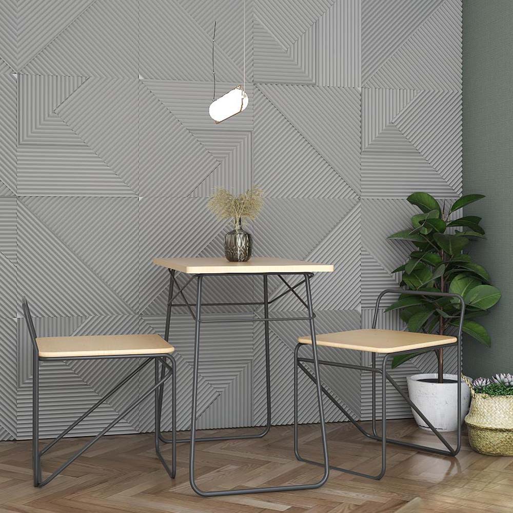 HomeBase FURDINI Bộ bàn 2 ghế bằng MDF phủ PVC khung thép SMORE W80xH75xD50cm màu nâu