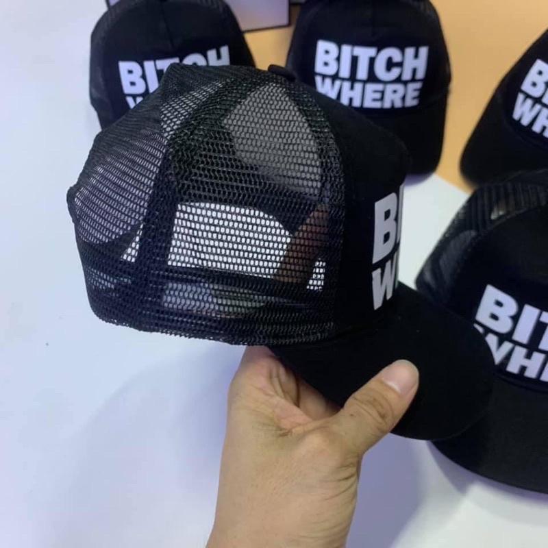 Mũ nón lưỡi trai bitch where gáy lưới thời trang