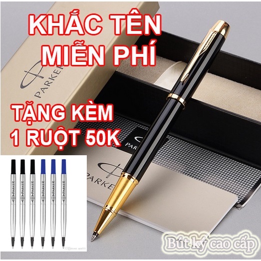 Bút khắc tên, ký khắc tên miễn phí, Bút Parker IM Cài vàng full hộp