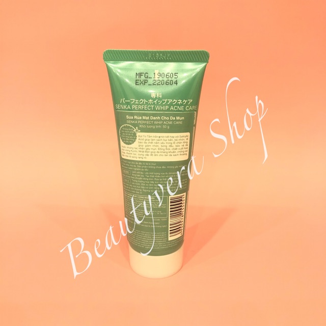 Sữa Rửa Mặt Senka dành cho da mụn 50g Perfect Whip Acne Care. | BigBuy360 - bigbuy360.vn