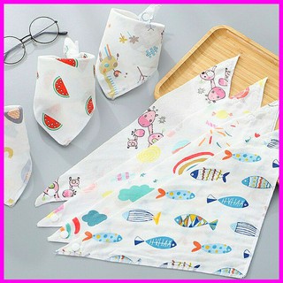Set 10 Khăn yếm vải xô cúc bấm cho bé