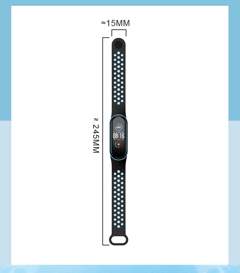 Dây đeo Silicon mềm cho đồng hồ thông minh Xiaomi Mi Band 5 MiBand5 6 thời trang
