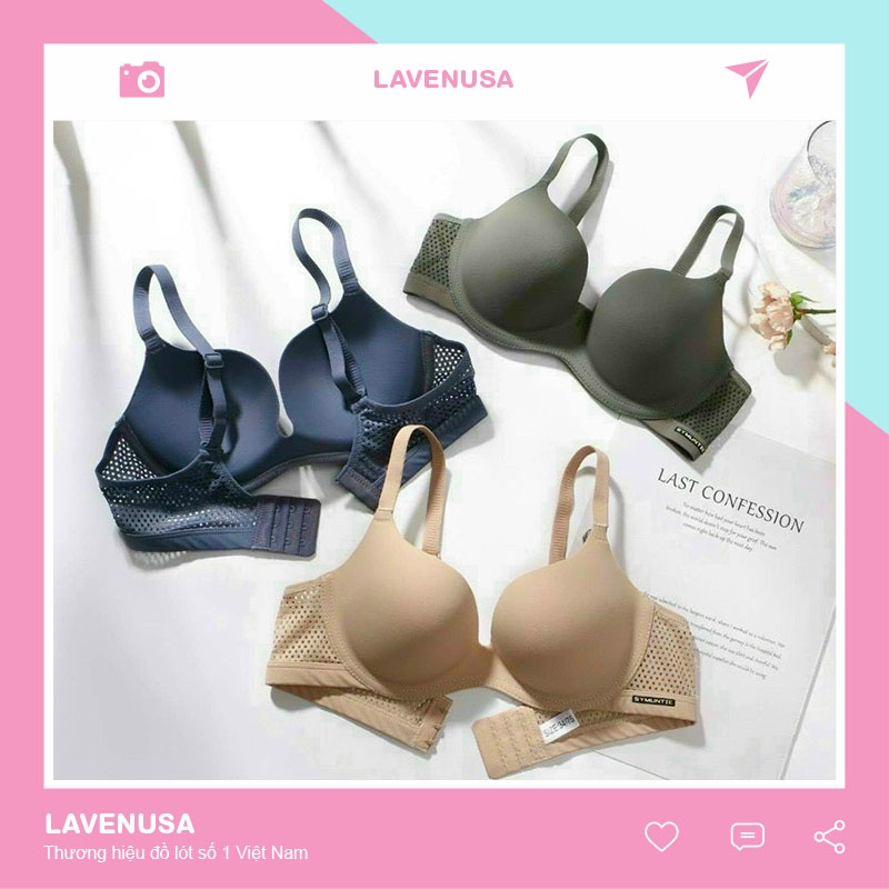 Áo lót nữ đệm vừa không gọng nâng ngực quai lưới thoáng khí LAVENUSA AL73