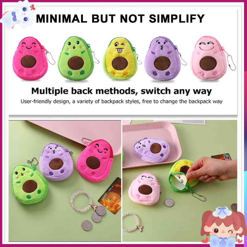 ✿Mars144✿Ví Đựng Tiền Xu Mini Hình Quả Bơ Xinh Xắn✿