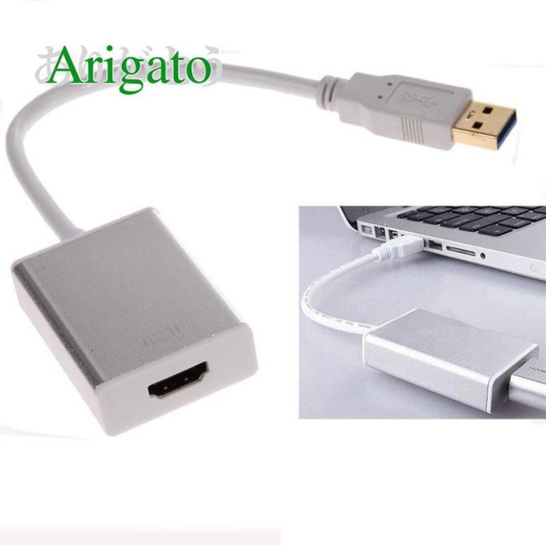 (GIÁ RẺ) - Cáp USB 3.0 sang HDMI ARIGATO Hỗ Trợ Full HD 1080p  Bảo Hành 12 Tháng.BCU