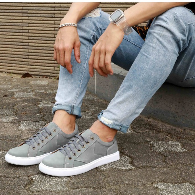 Giày Sneaker nam da lộn Manlio Legat màu xanh siêu độc G8541-LIG