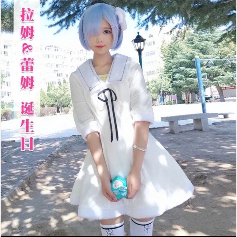 Girl 35 - Váy trắng cosplay Ram Rem Emilia
