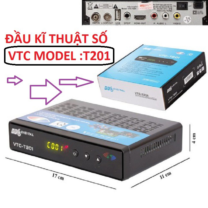 Đầu thu kỹ thuật số,đầu thu mặt đất VTC T201 HD - Thiết bị số VTC 201