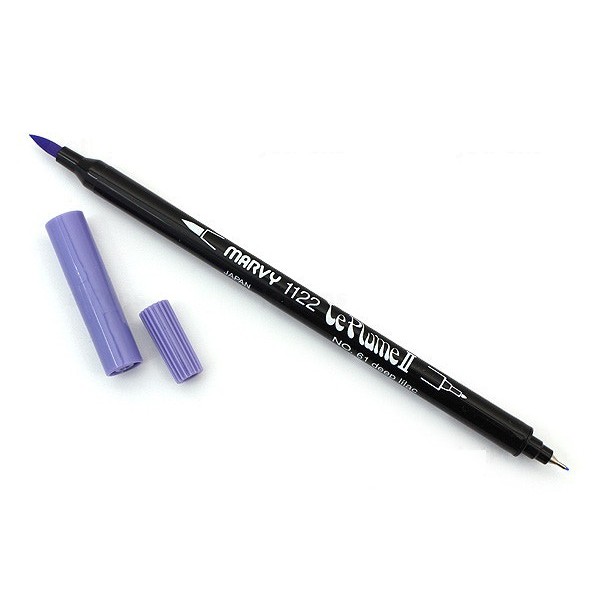 Combo 3 bút lông đầu cọ viết calligraphy Marvy Le Plume II Double-Sided Watercolor Marker - Blue Violet Colors 3