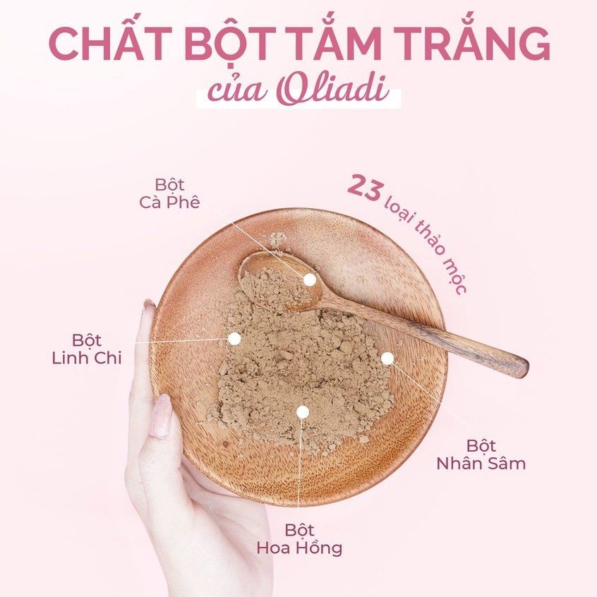 [QTGIFT] 01 Bột tắm trắng 23 vị thảo mộc Oliadi 100g