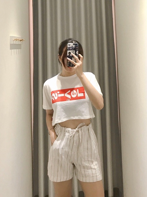 Áo Croptop Nữ Chữ Ngang L3vi's