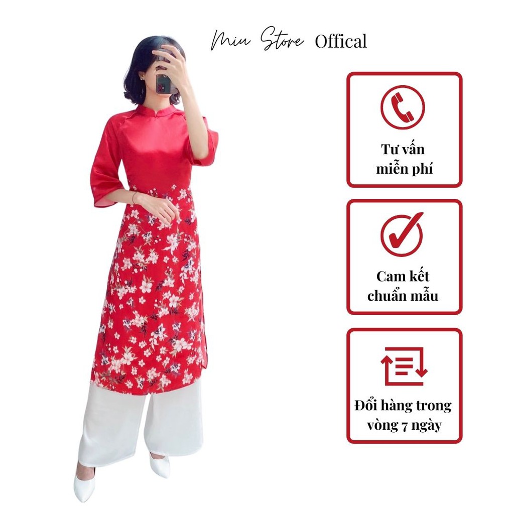 Áo dài gấm cách tân hàng thiết kế AD00012 [Miu Store]